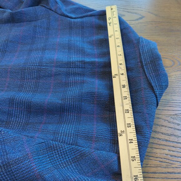 Banana Republic Women’s Plaid blue Blazer Sz 4 Double Breasted Glen Check Jacket - Picture 11 of 16